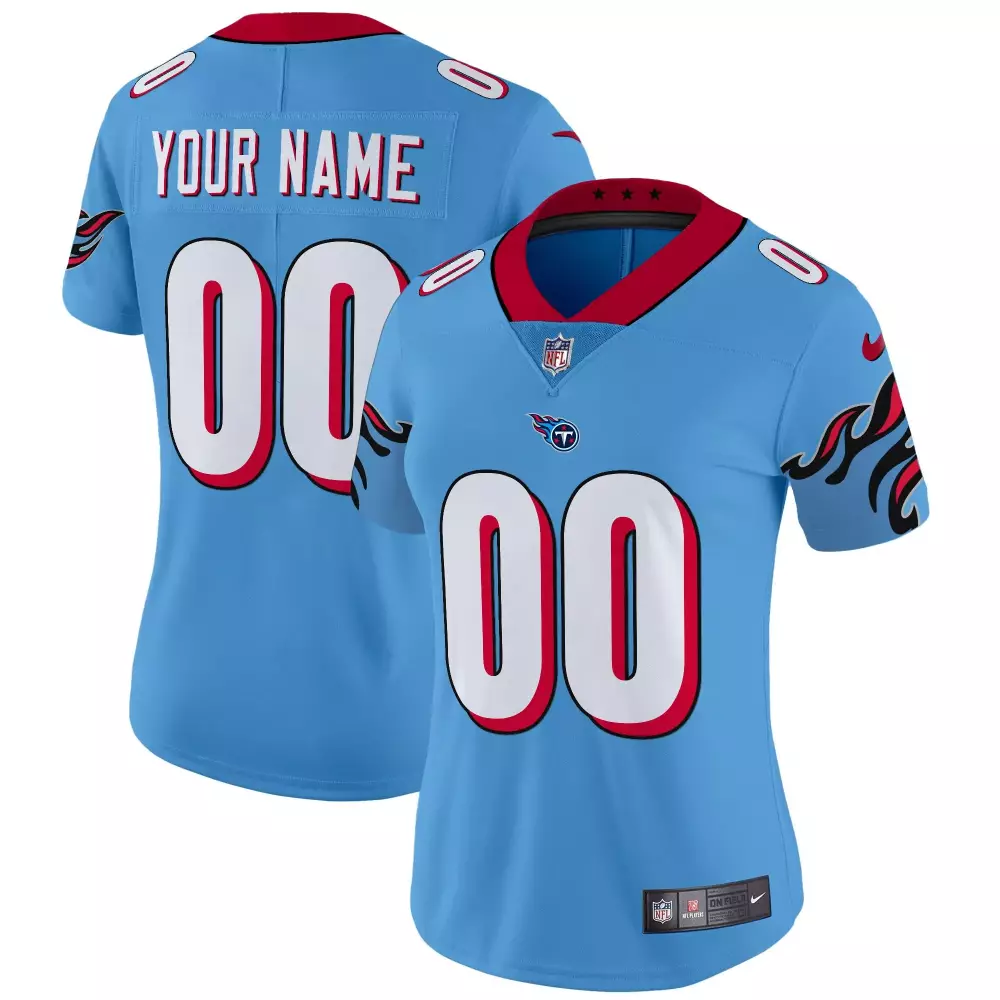 light blue women tennessee titans special vapor limited custom jersey all stitched