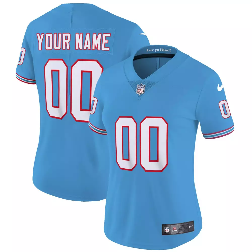 light blue women tennessee titans special vapor limited custom jersey all stitched