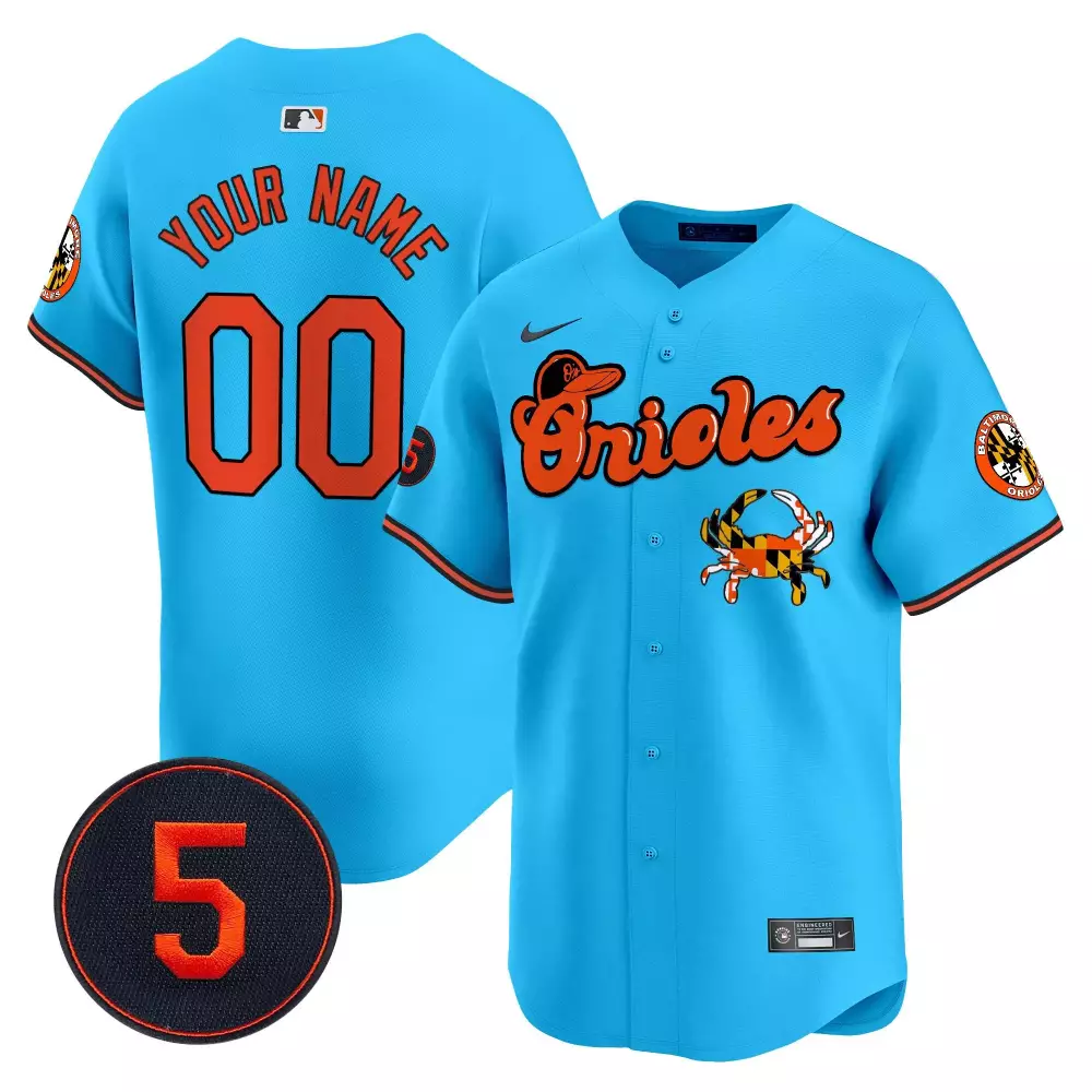 light blue youth baltimore orioles robinson patch vapor premier limited custom jersey v6 all stitched