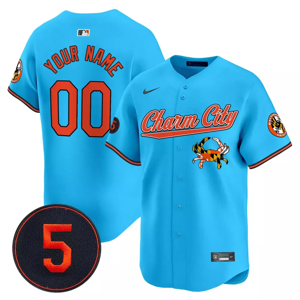 light blue youth baltimore orioles robinson patch vapor premier limited custom jersey v6 all stitched