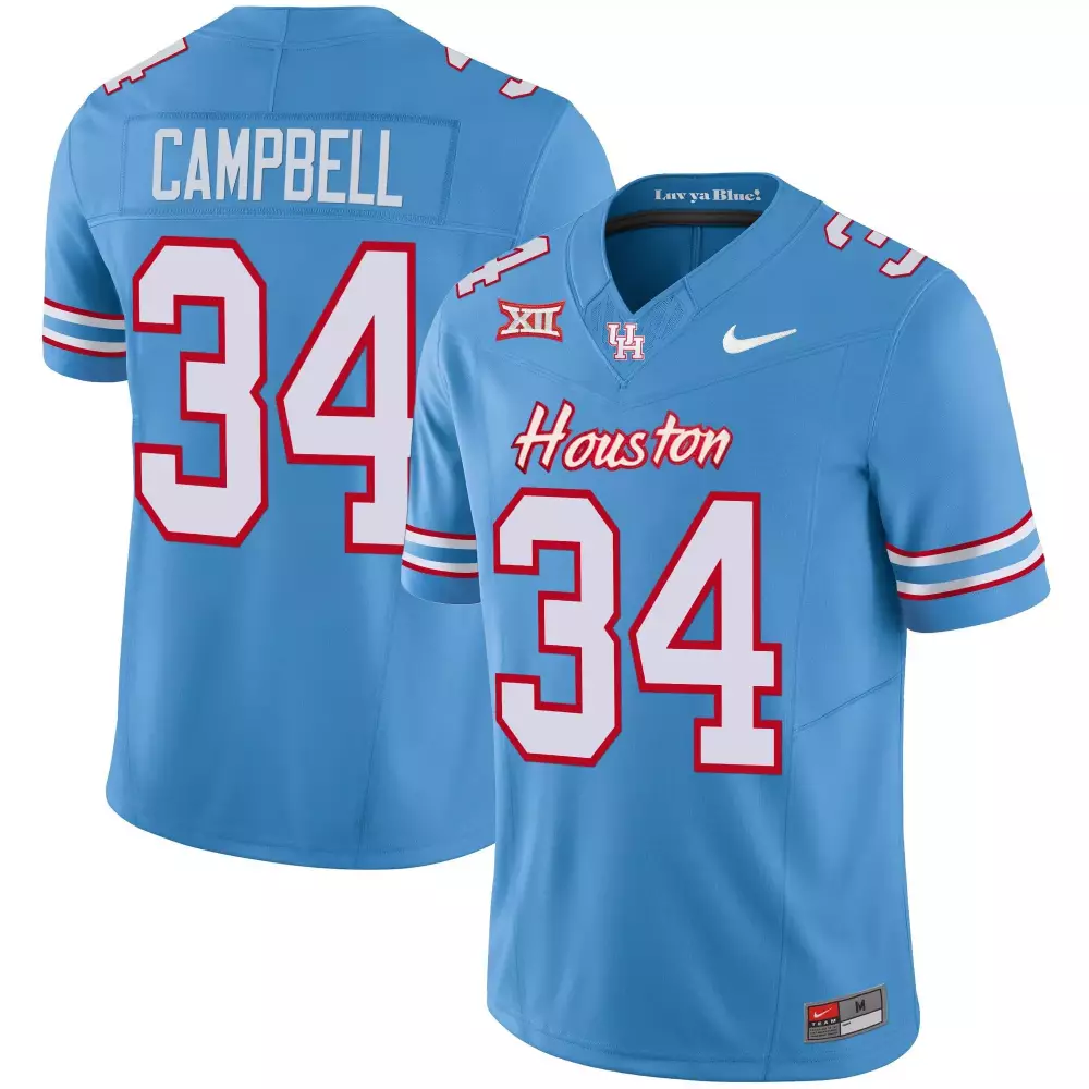 light blue women houston cougars 2023 oilers inspired vapor custom jersey v3 all stitched