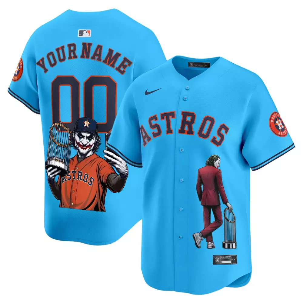 Youth Houston Astros Joker Light Blue Vapor Premier Jersey | Custom Printed Design | Limited Edition Fan Gear for Men, Women & Youth