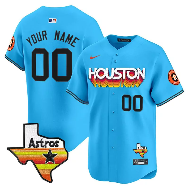 light blue youth houston astros the loteria vapor premier limited custom jersey all stitched