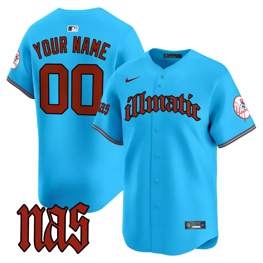 light blue youth new york yankees mickey vapor premier limited custom jersey printed