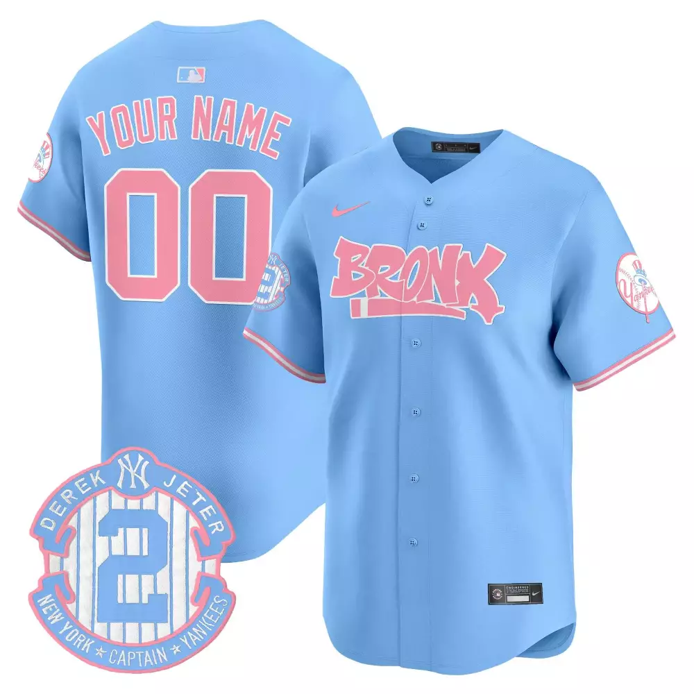 light blue youth new york yankees the bronx 2024 world series vapor premier limited custom jersey all stitched