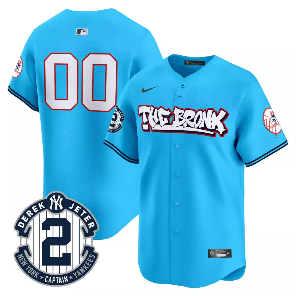 light blue youth new york yankees the bronx graffiti vapor premier limited custom jersey v8 all stitched
