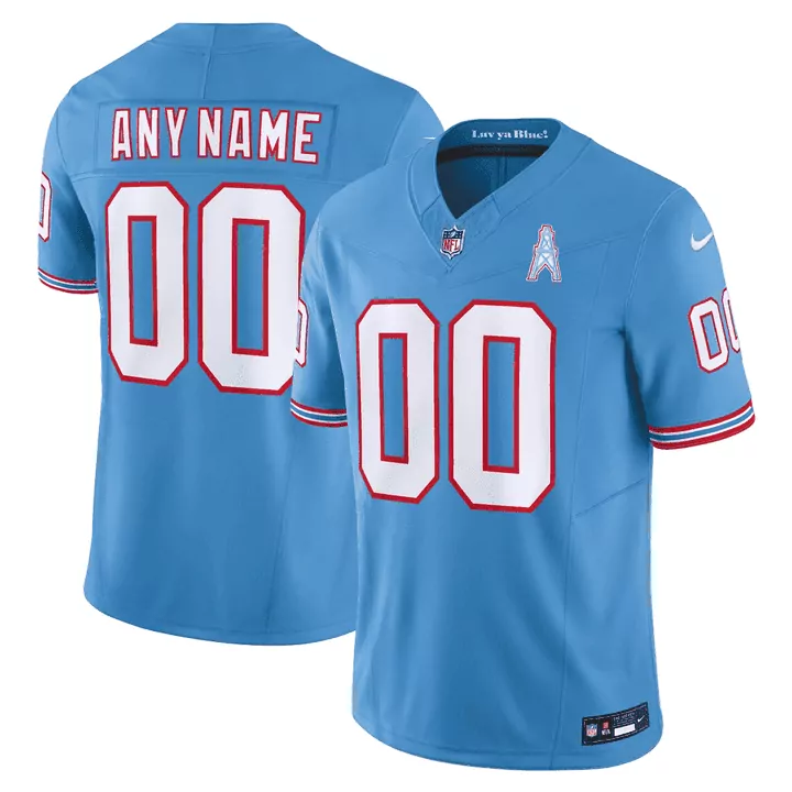 light blue youth tennessee titans 1997 throwback limited vapor custom jersey v2 all stitched