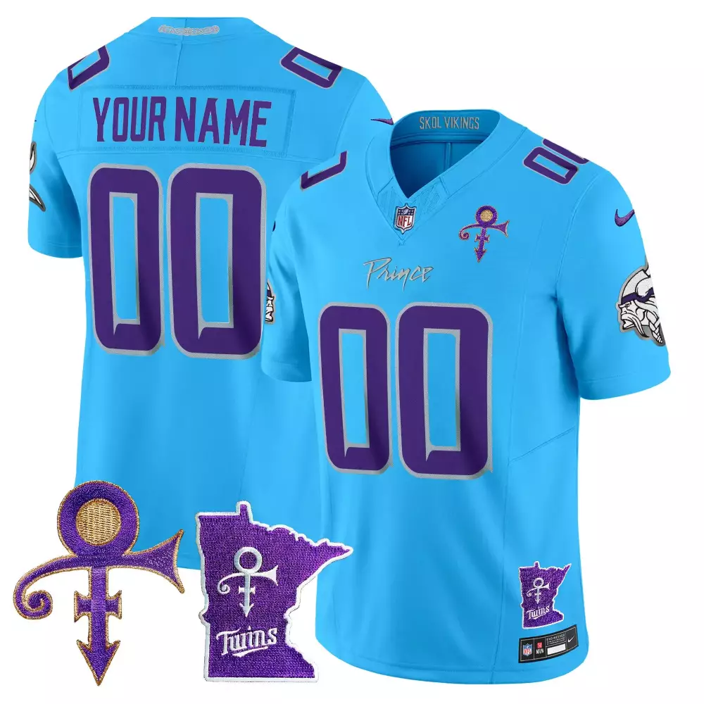 light blue men vikings 2024 prince vapor limited custom jersey all stitched