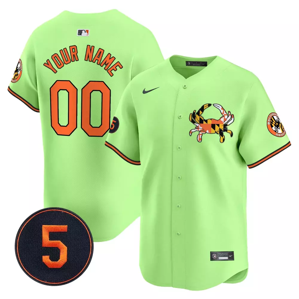 light green unisex unisex baltimore orioles robinson patch vapor premier limited custom jersey v3 all stitched