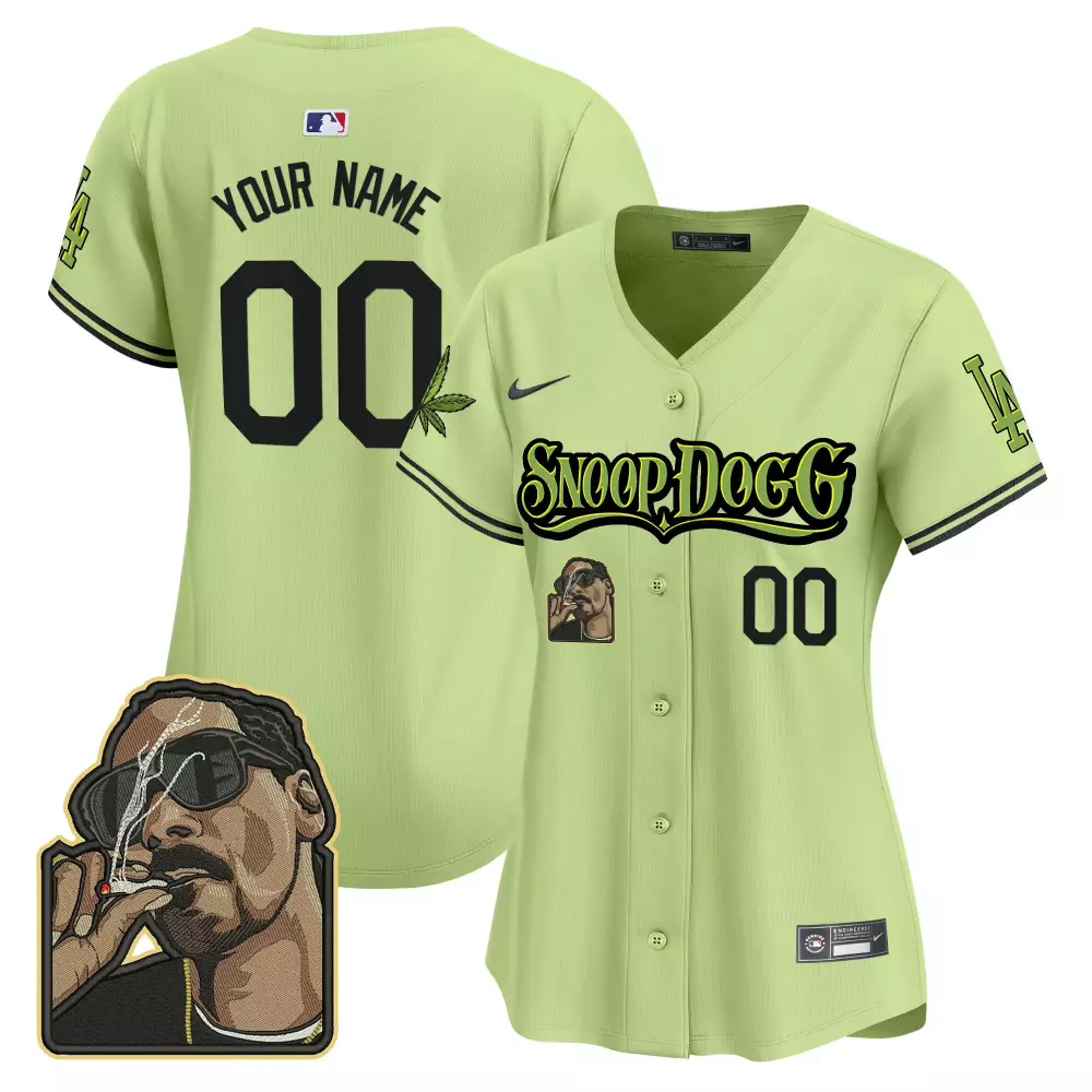 light green women los angeles dodgers snoop dogg vapor premier limited custom jersey