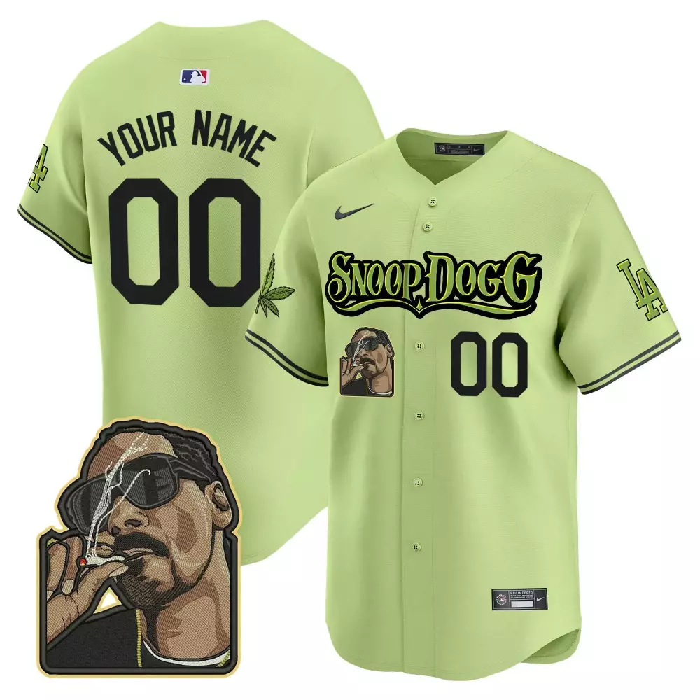 light green women los angeles dodgers snoop dogg vapor premier limited custom jersey
