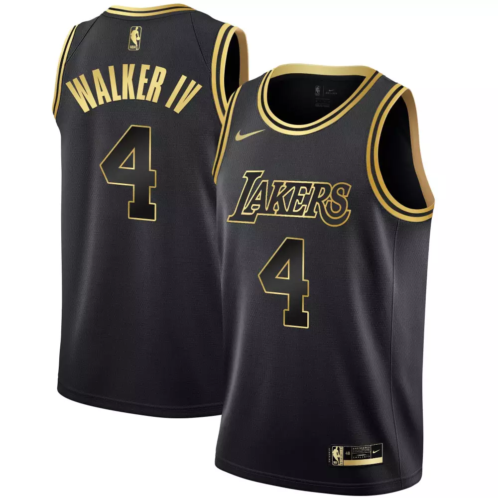 lonnie walker iv black gold mens los angeles lakers black limited black gold jersey all stitched