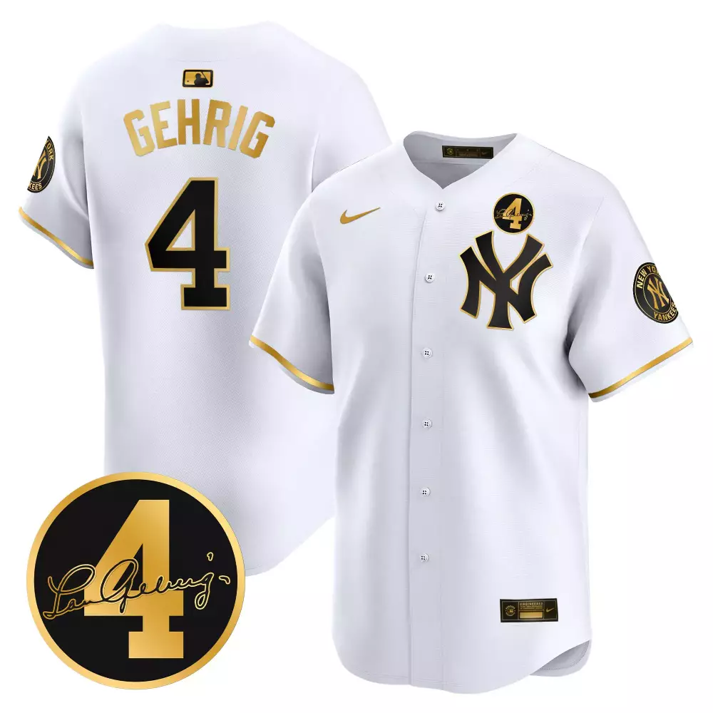 lou gehrig white alternate mens new york yankees lou gehrig patch vapor premier limited jersey all stitched
