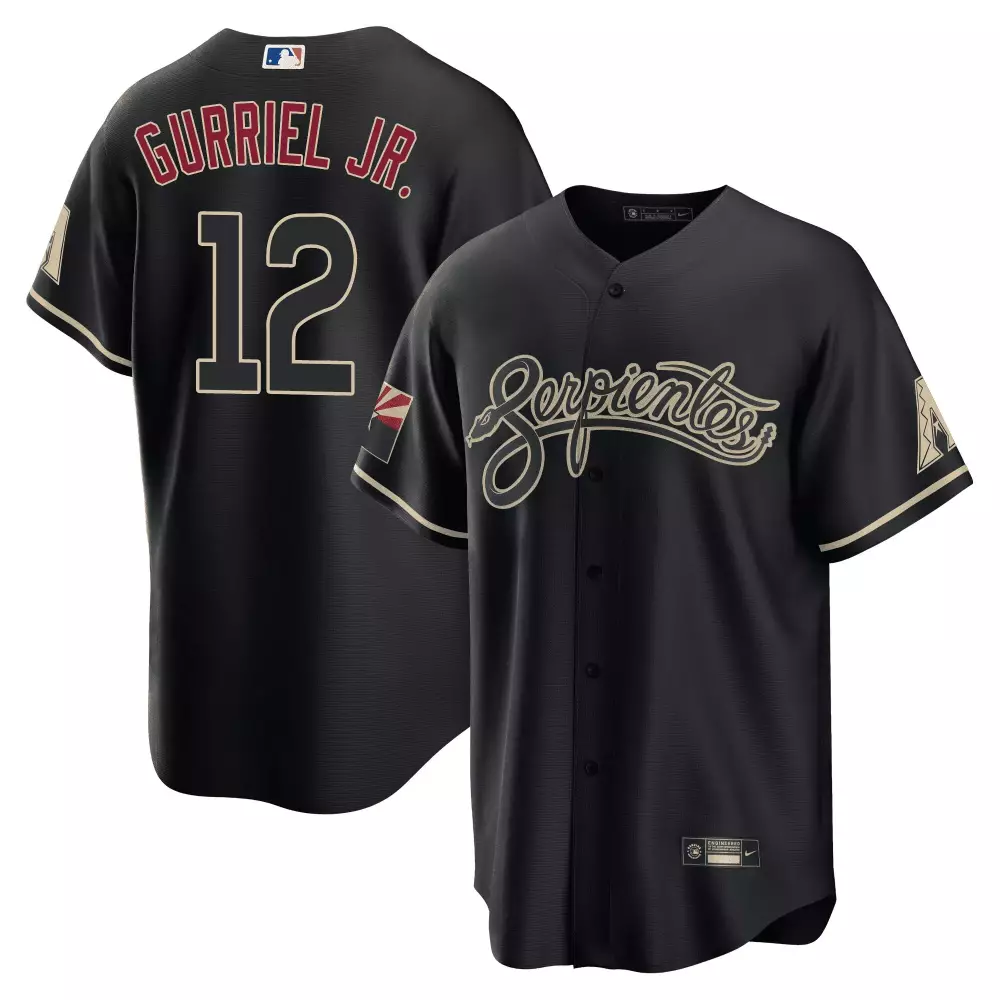 lourdes gurriel jr black mens arizona diamondbacks serpientes jersey all stitched