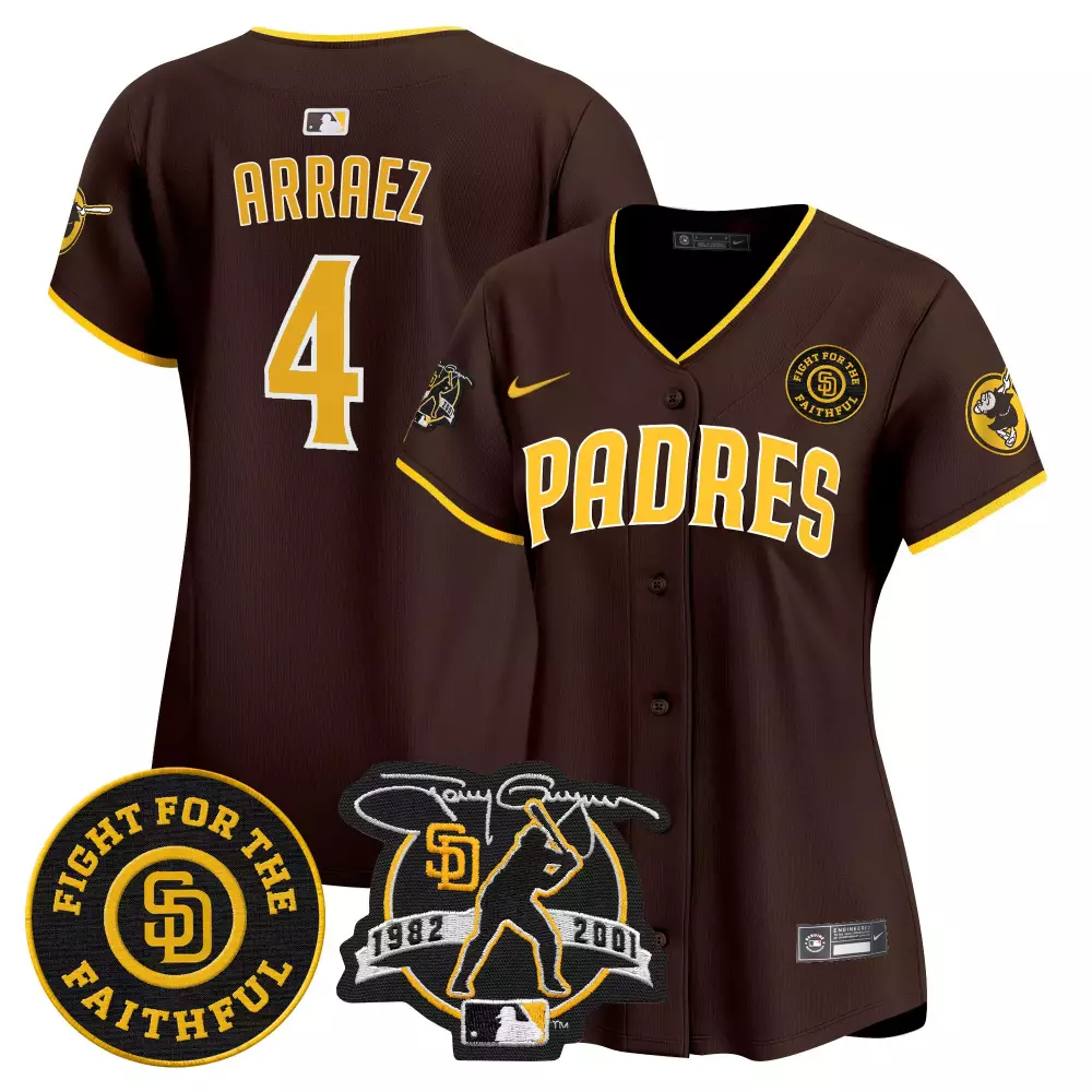 Luis Arraez Brown Men's Padres Tony Gwynn Patch Jersey | Limited Edition Stitched Vapor Fan Gear | For Men, Women & Youth