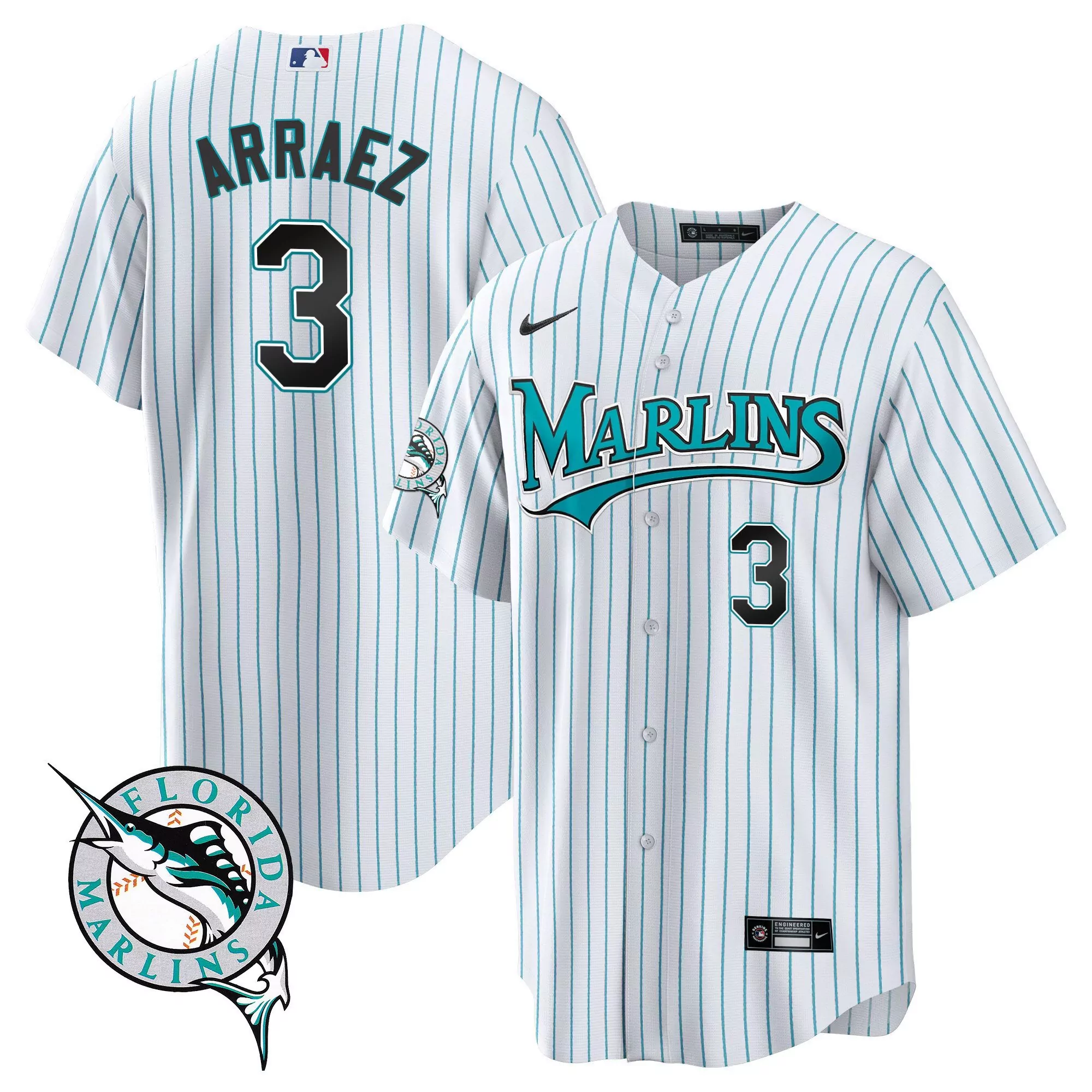 luis arraez women miami marlins throwback flex base jersey all stitched