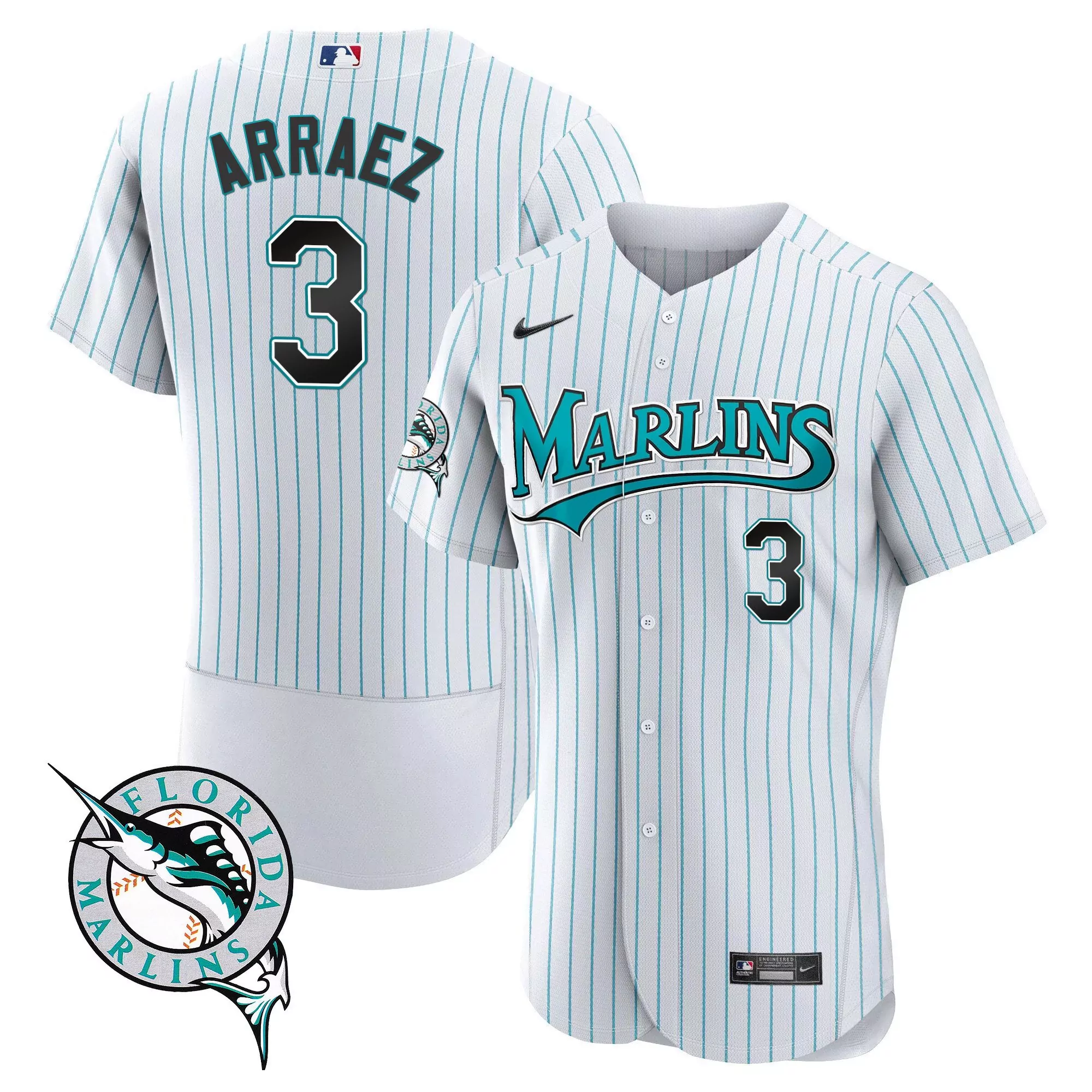 luis arraez women miami marlins throwback flex base jersey all stitched