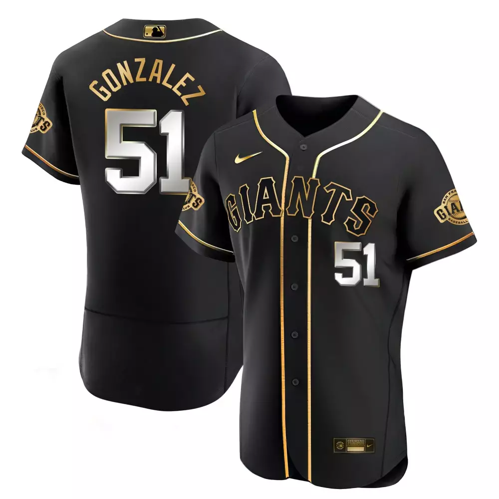 luis gonzalez cool black limited mens san francisco giants black limited gold jersey all stitched