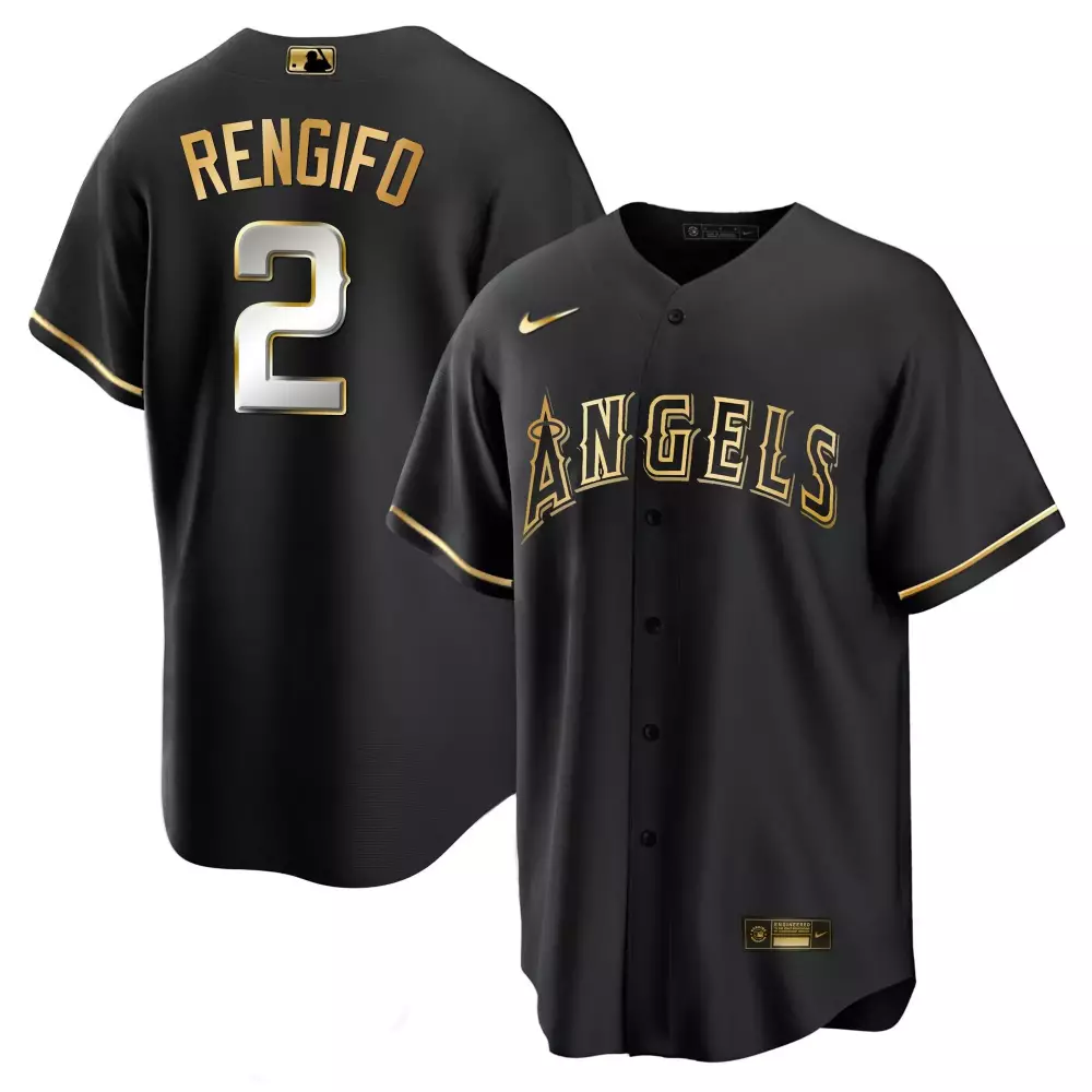 luis rengifo cool black limited mens los angeles angels black limited gold jersey all stitched
