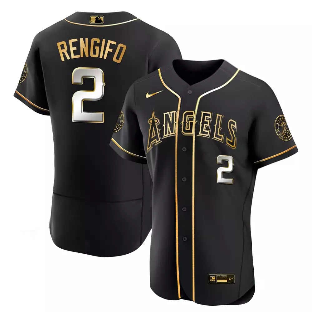 luis rengifo flex black gold mens los angeles angels black limited gold jersey all stitched