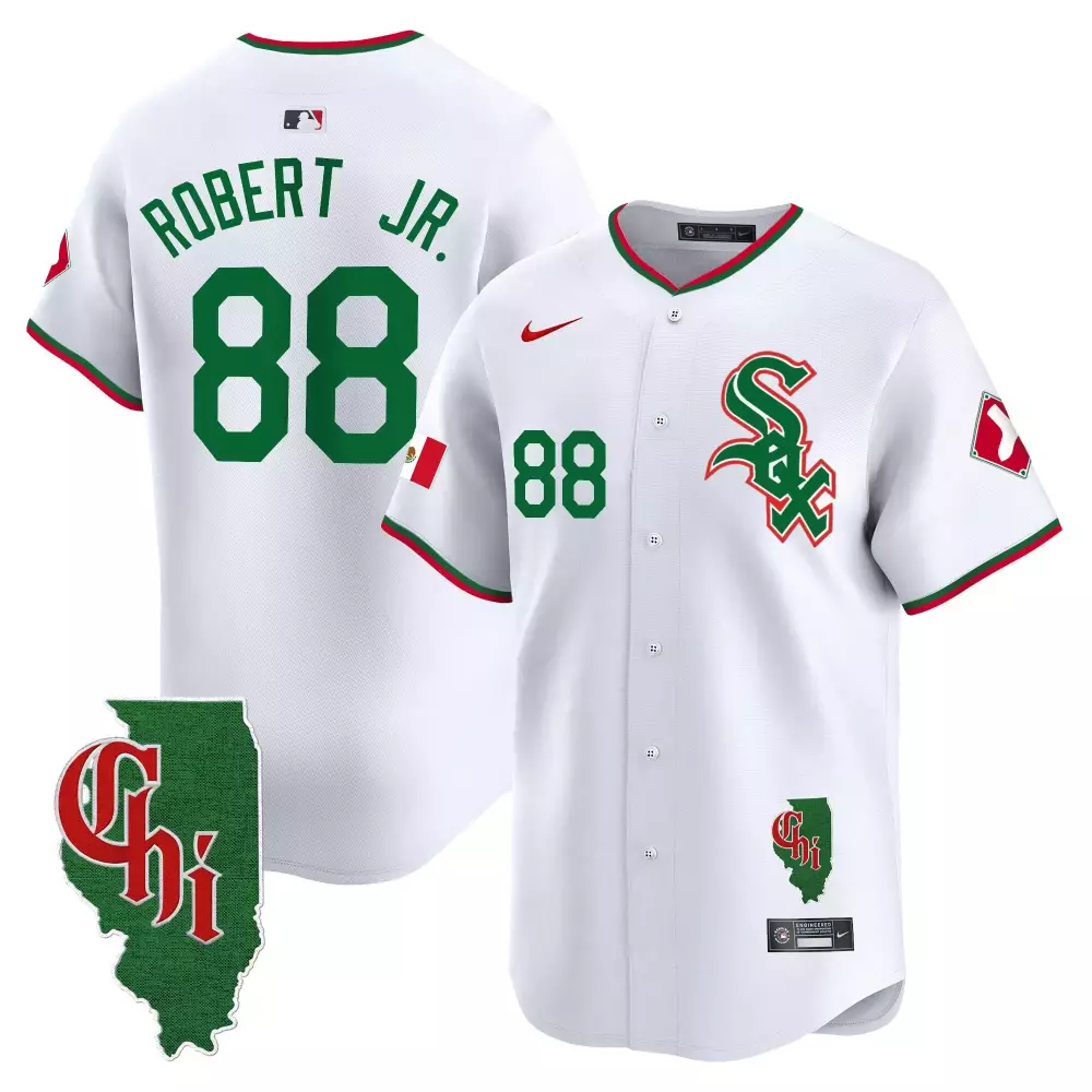 Luis Robert Jr. White Men's Illinois Patch Mexico Jersey | Premier Limited Edition | Stitched Fan Gear for Men, Women & Youth