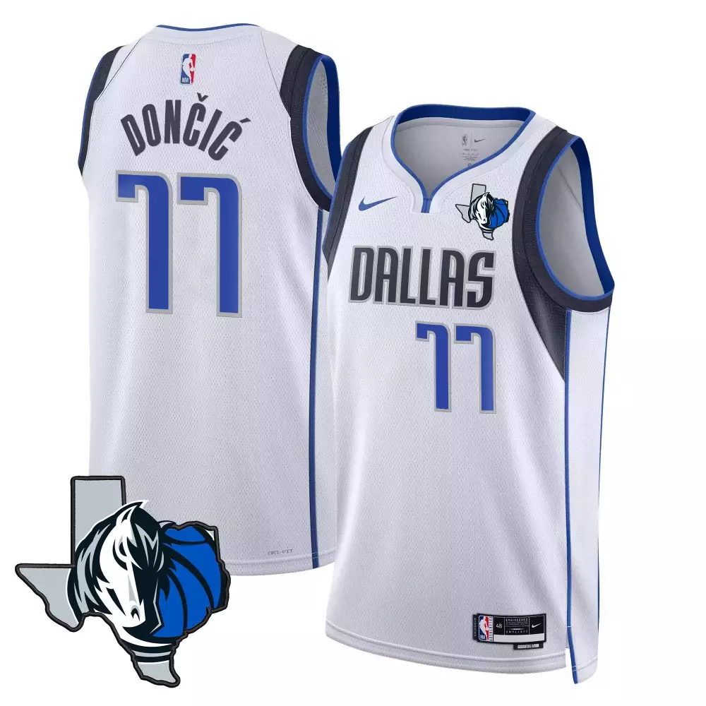 luka doncic association mens dallas mavericks swingman jersey texas patch all stitched