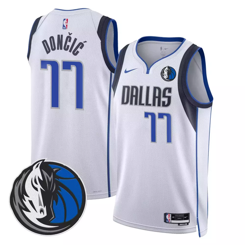 luka doncic association mens dallas mavericks swingman jersey texas patch all stitched