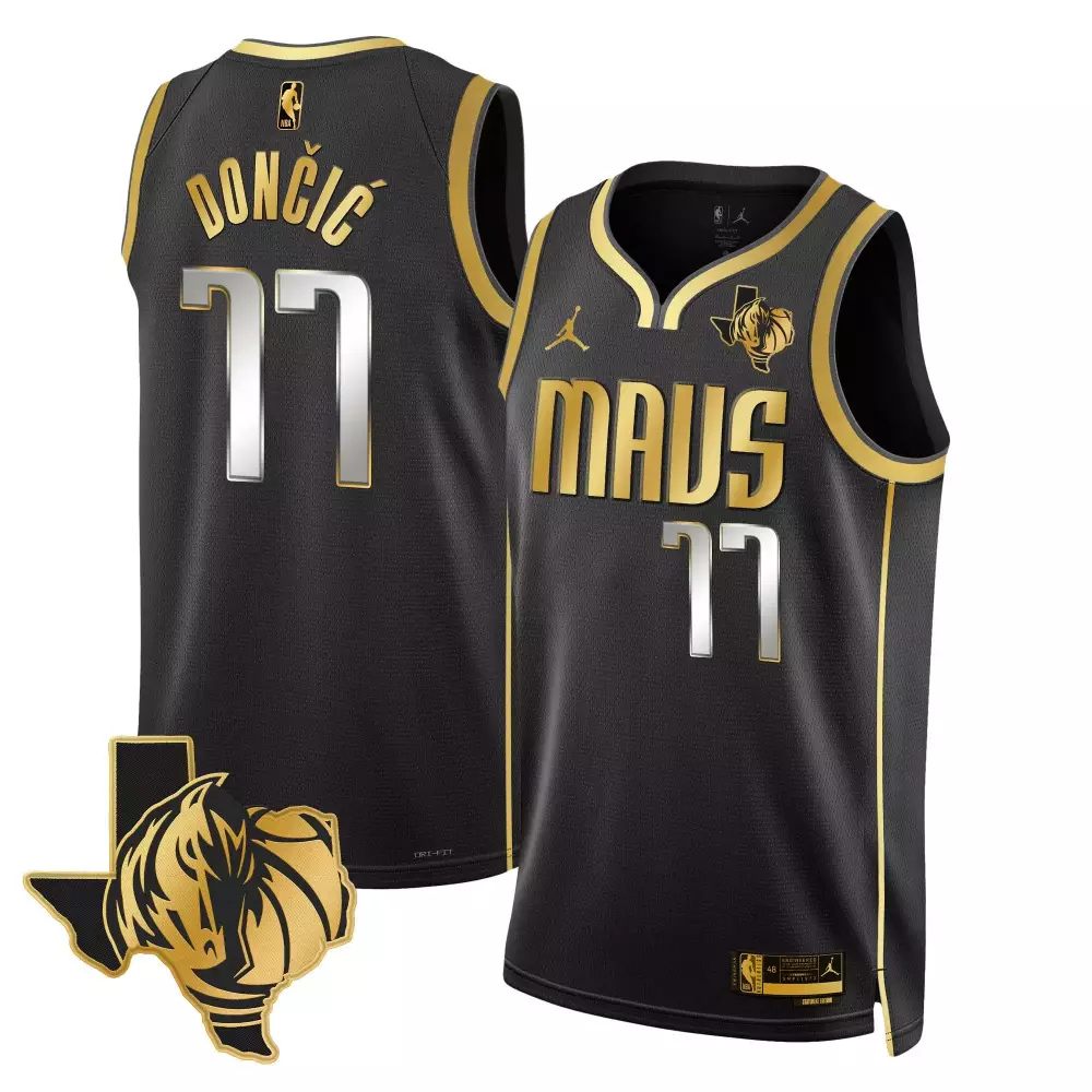 luka doncic black gold mens dallas mavericks swingman jersey all stitched