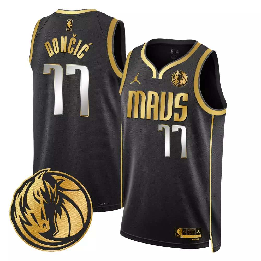 luka doncic black gold mens dallas mavericks swingman jersey all stitched