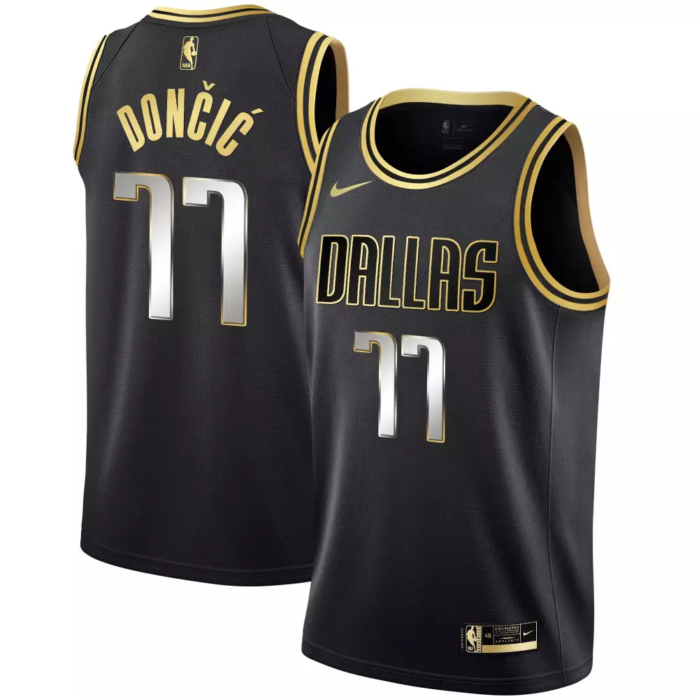 luka doncic black gold mens dallas mavericks swingman jersey all stitched