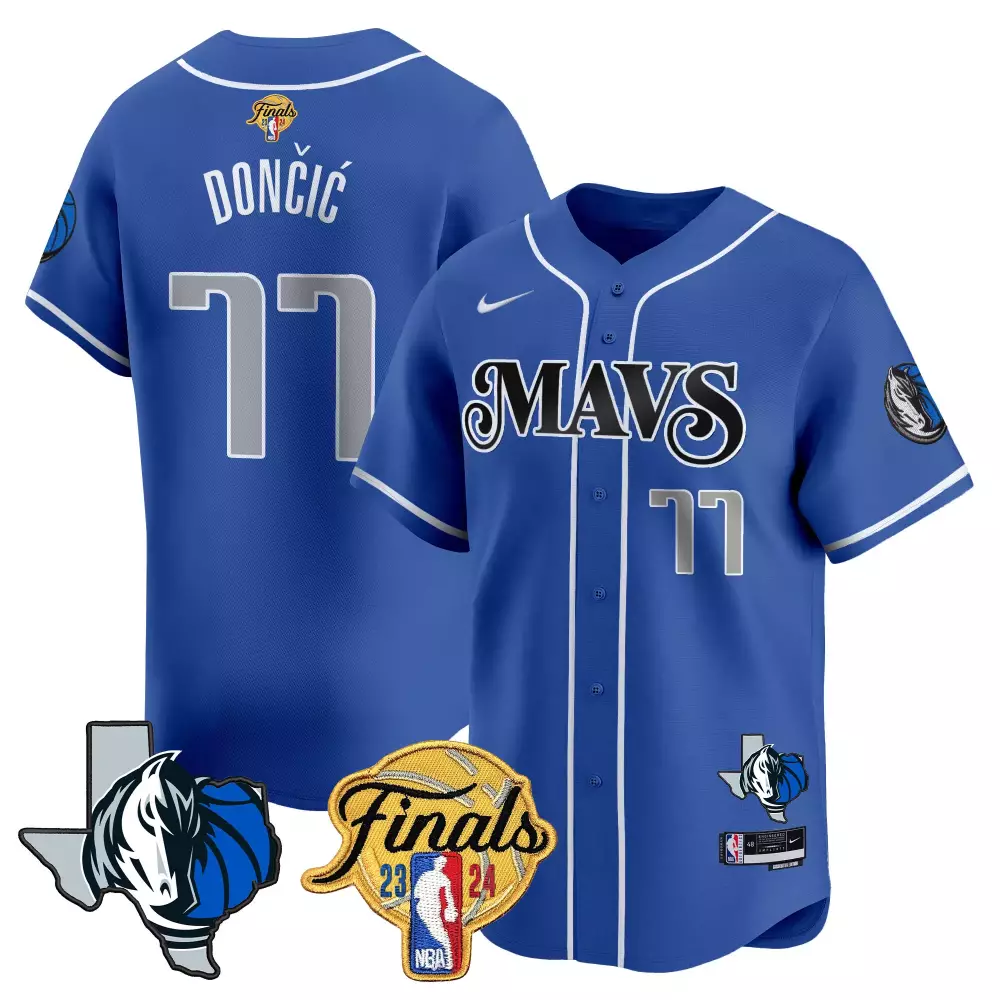 luka doncic black mens dallas mavericks 2024 finals texas patch baseball jersey all stitched