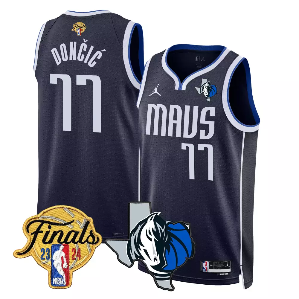 luka doncic navy mens dallas mavericks texas patch baseball jersey all stitched
