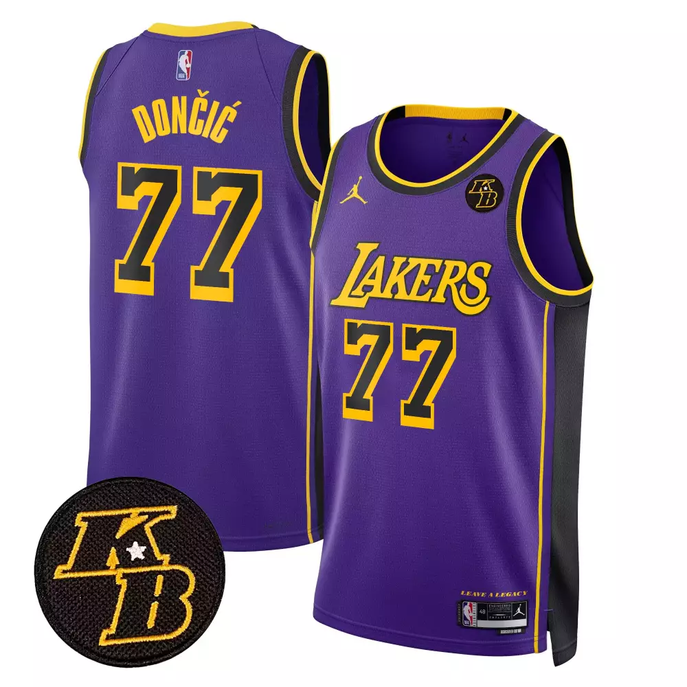 luka doncic statement mens los angeles lakers kobe bryant patch swingman jersey all stitched
