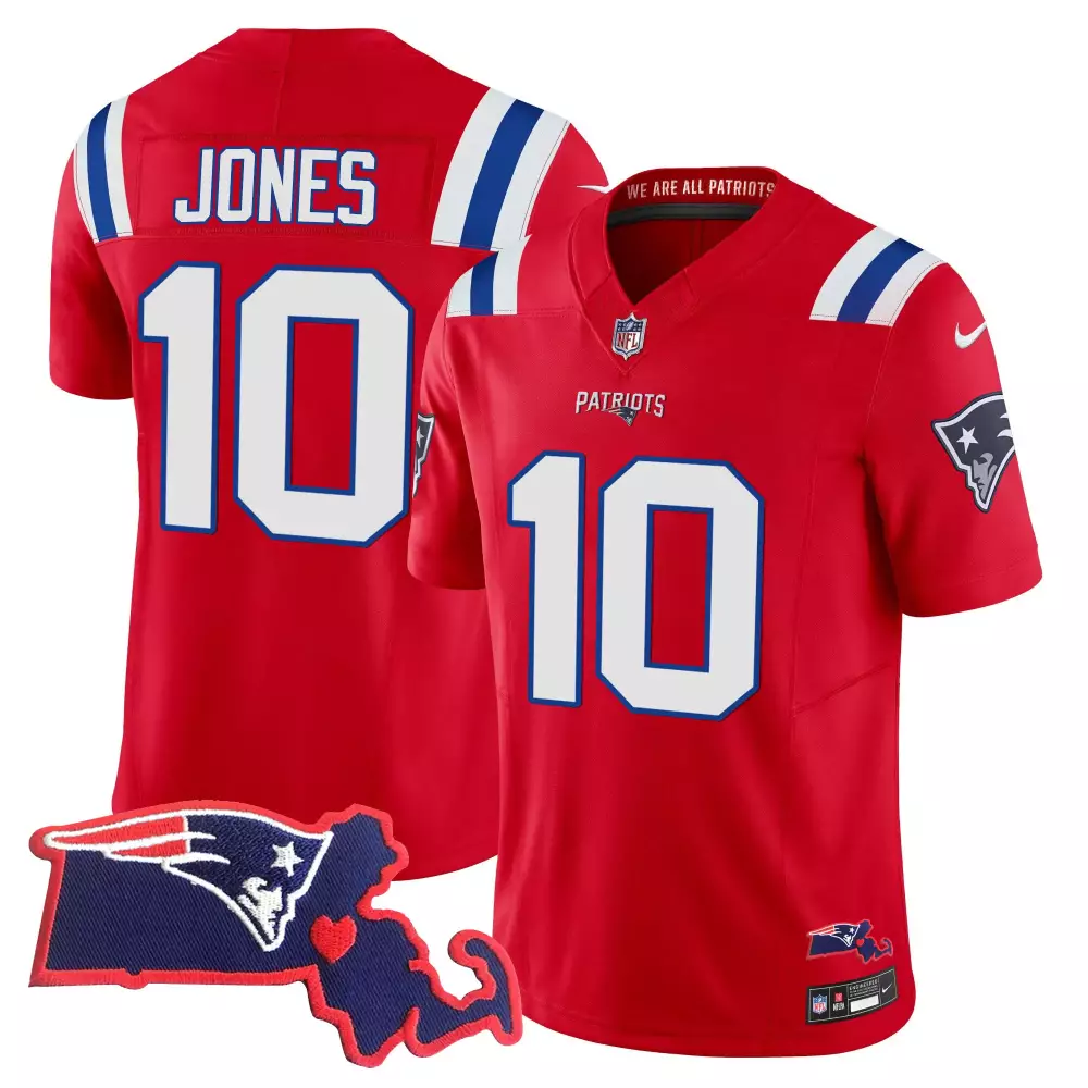 mac jones red mens new england patriots bill belichick sb 36 38 39 49 51 champions vapor jersey all stitched