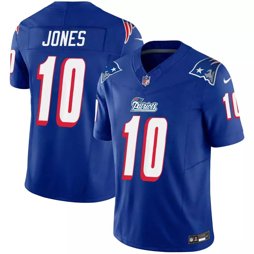 mac jones royal mens new england patriots 1996 throwback limited vapor jersey all stitched