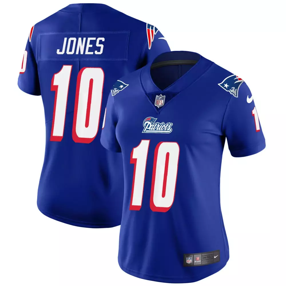 mac jones royal womens new england patriots 1996 throwback limited vapor jersey all stitched