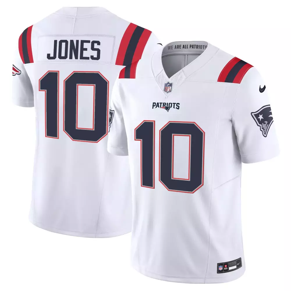 mac jones white mens new england patriots vapor limited jersey all stitched