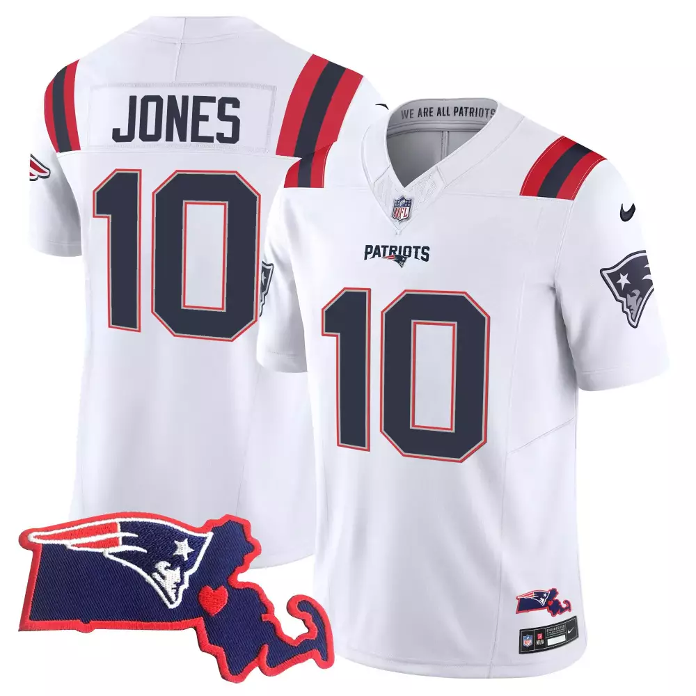 mac jones white mens new england patriots vapor limited jersey all stitched