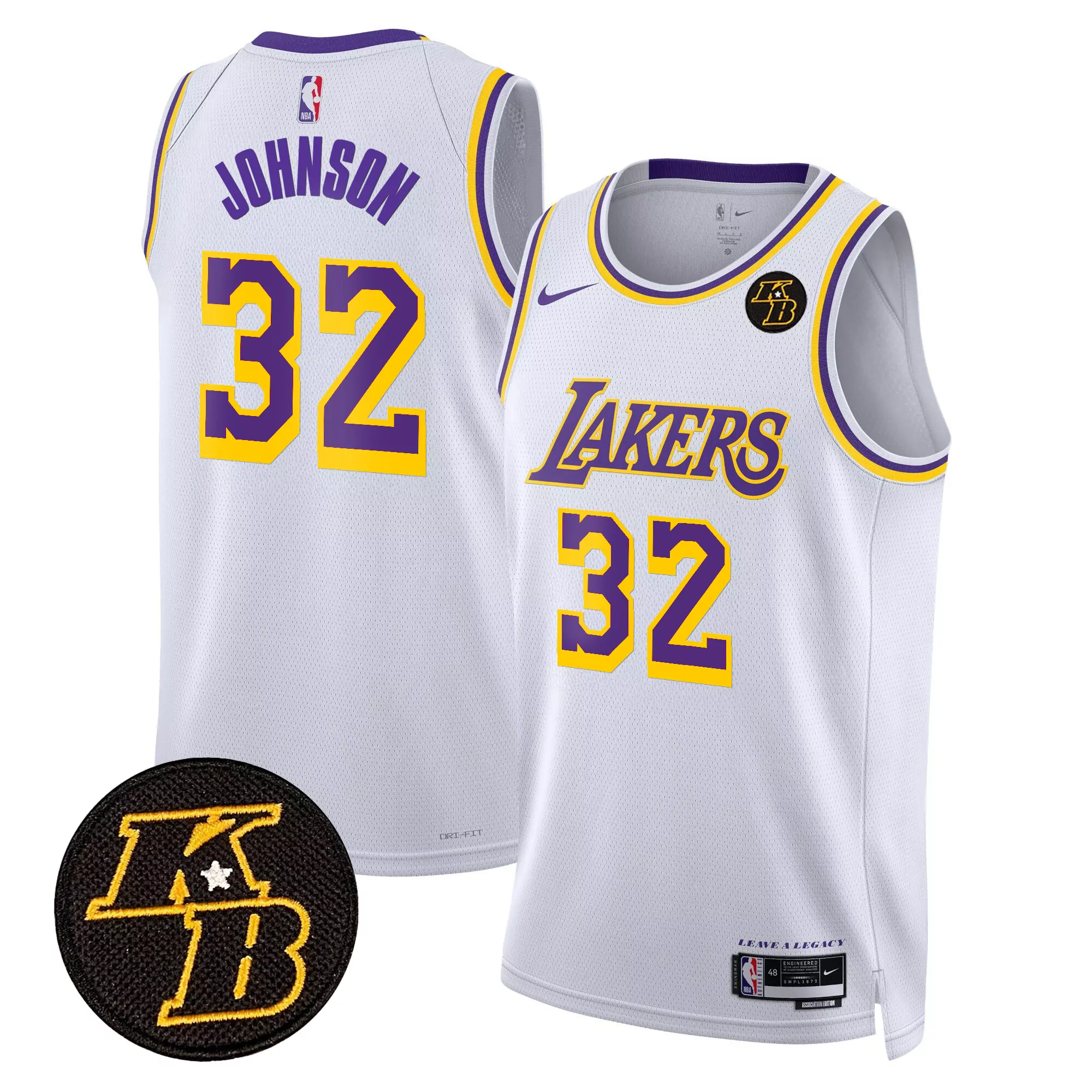 magic johnson 202425 city mens los angeles lakers kobe bryant patch swingman jersey all stitched