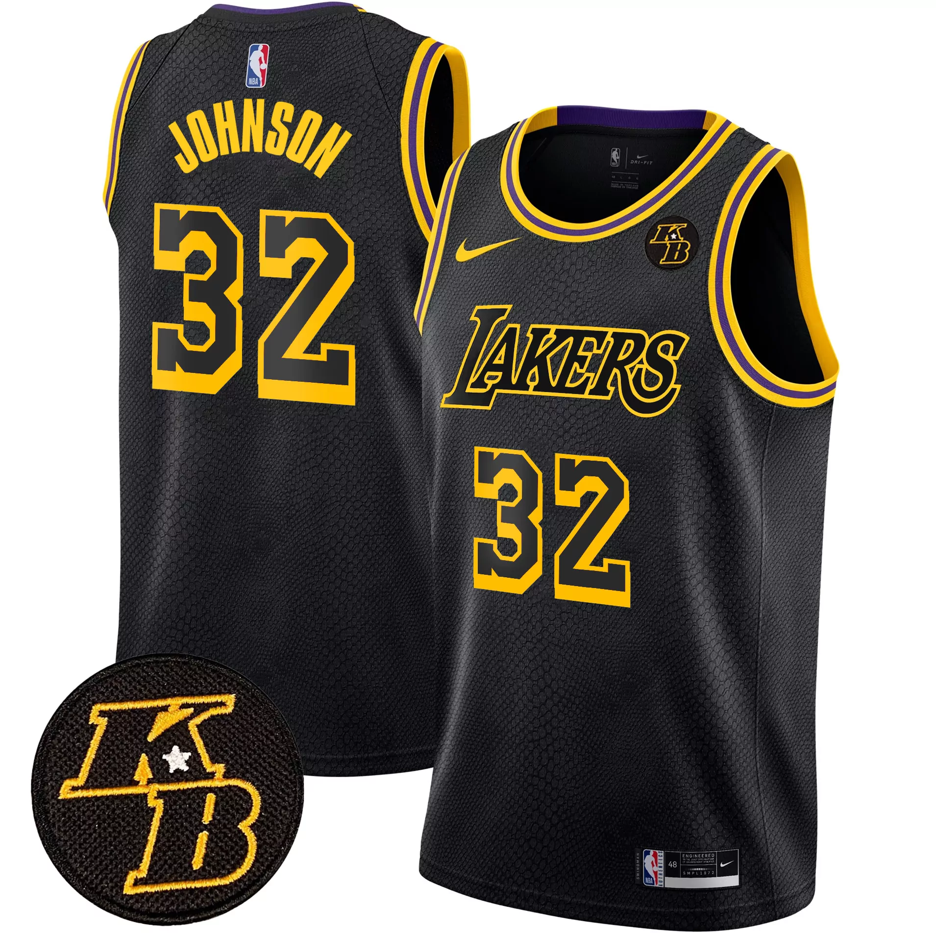 magic johnson 202425 city mens los angeles lakers kobe bryant patch swingman jersey all stitched