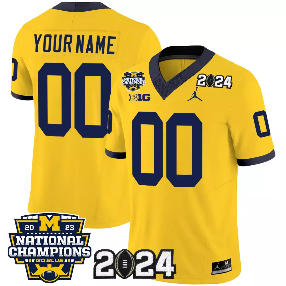Michigan Wolverines 2023 National Champions Patch Vapor Custom Jersey V4 for Women | All Stitched | Limited Edition | For Women