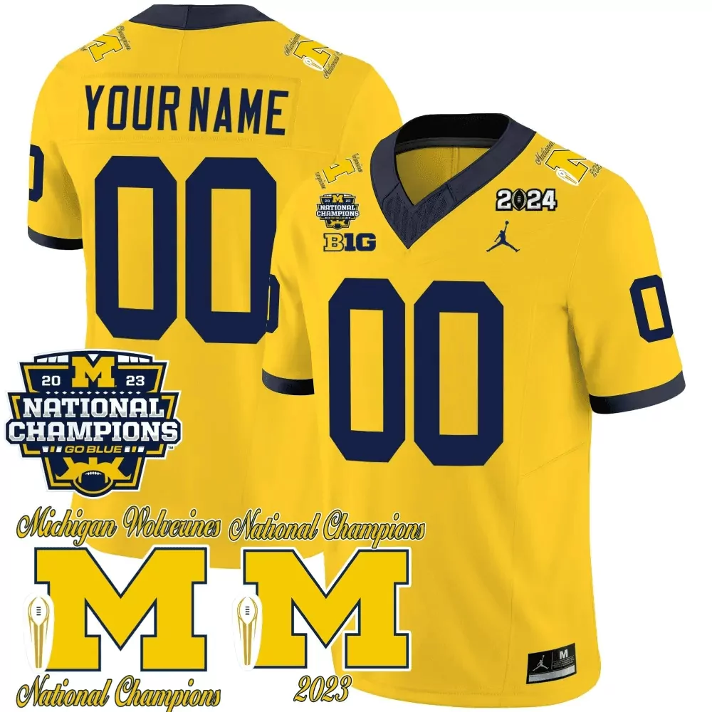 Michigan Wolverines CFP 2023 National Champions Patch Vapor Custom Jersey | All Stitched | Limited Edition | For Men, Women & Youth