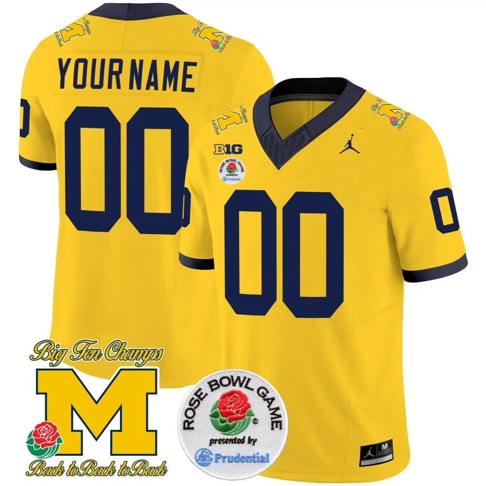 Michigan Wolverines Rose Bowl Patch Vapor Limited Jersey | All Stitched | Fan Gear for Game Day | For Men, Women & Youth