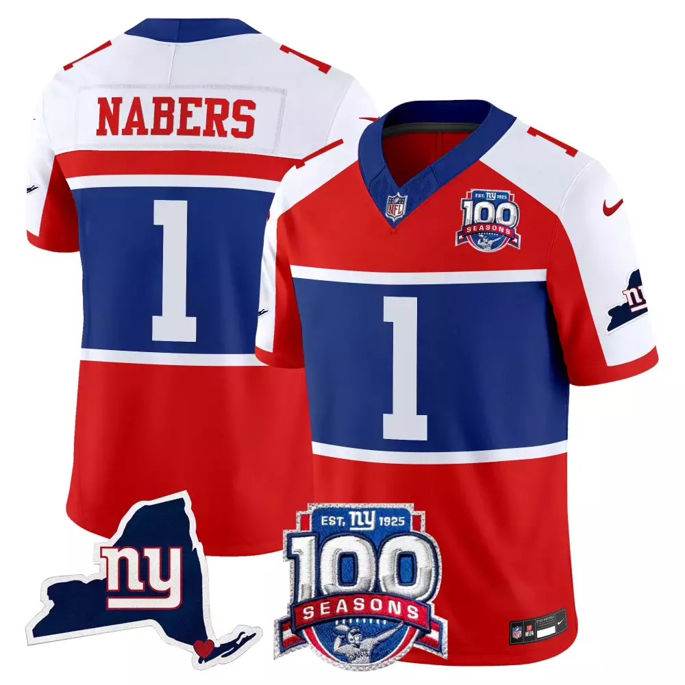 malik nabers red alternate mens new york giants century red 100th commemorative vapor jersey v2 all stitched