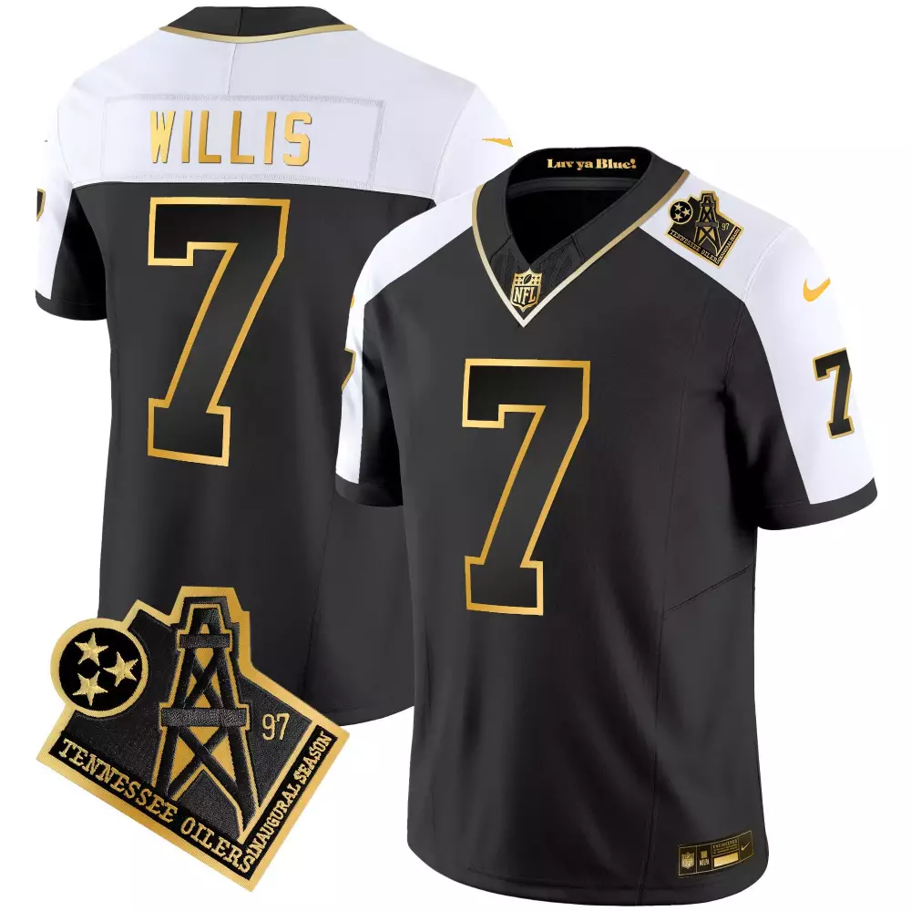 Malik Willis Men's 1997 Throwback Titans Gold Jersey | Limited Edition Stitched Vapor | Perfect Fan Gear for All | For Men, Women & Youth
