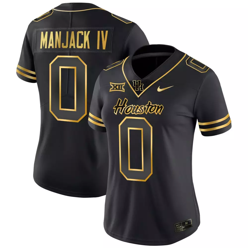 manjack iv black gold womens houston cougars 2023 oilers inspired gold jersey all stitched