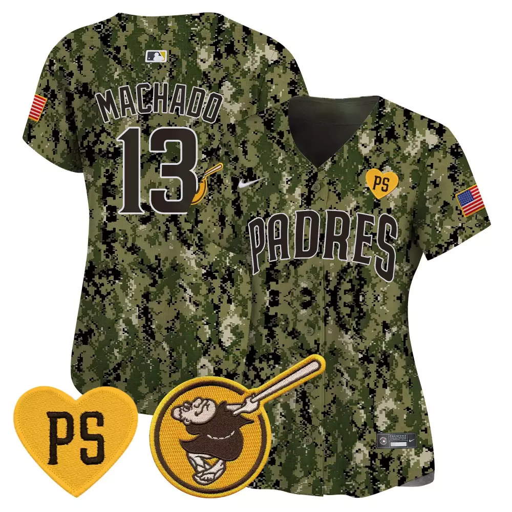 Manny Machado Woodland Women's San Diego Padres USMC Alternate Jersey | Premier Limited Edition | All Stitched Fan Gear | For Men, Women & Youth