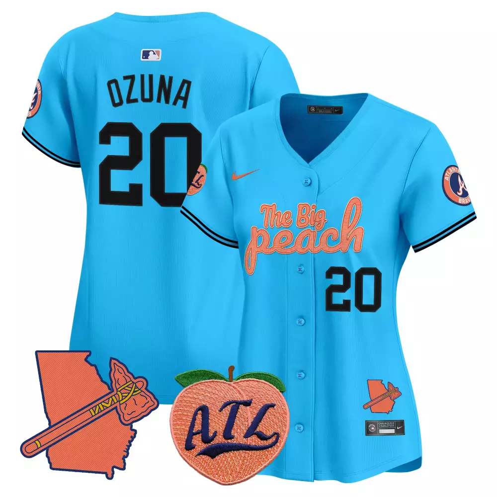 marcell ozuna light blue mens atlanta braves the big peach vapor premier limited jersey v2 all stitched