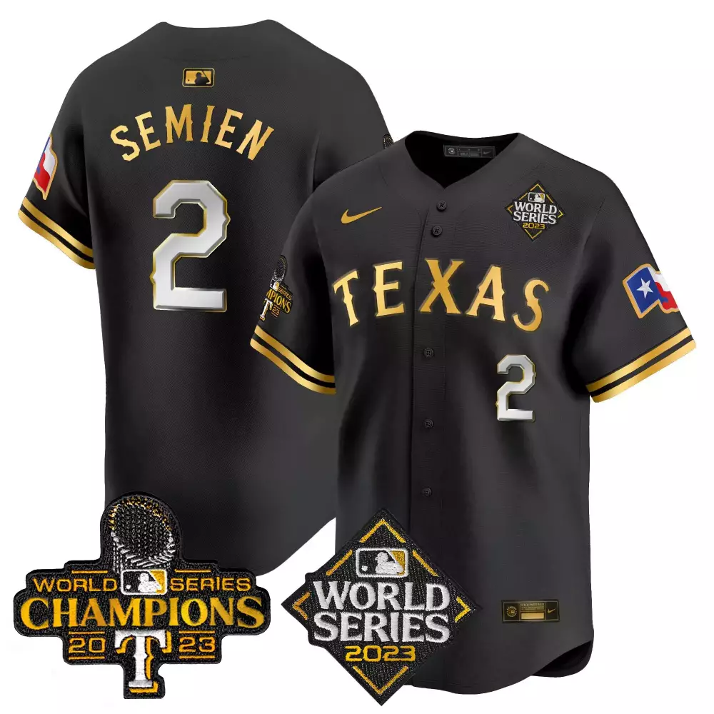 marcus semien black gold mens texas rangers world series champions vapor premier limited jersey v4 all stitched