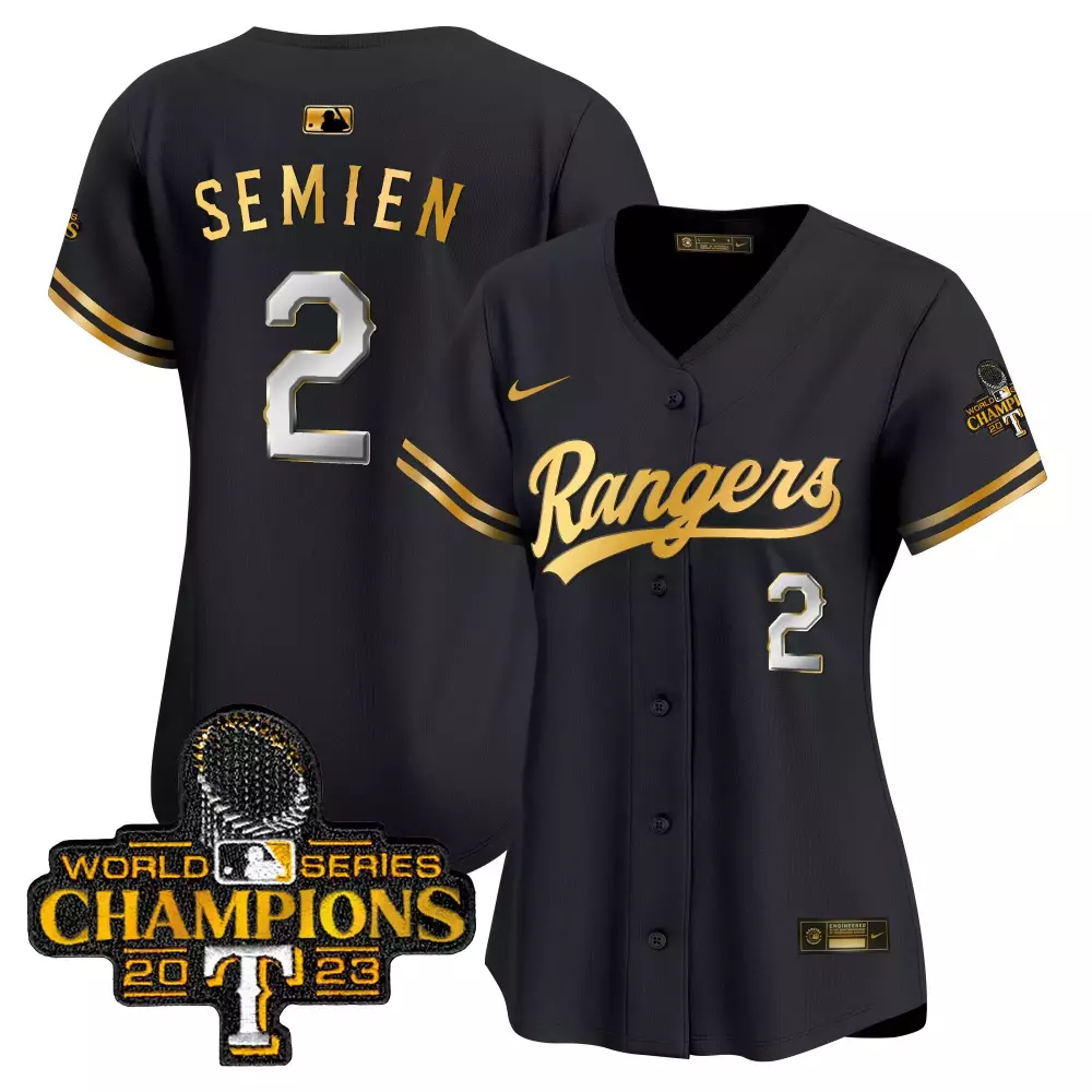marcus semien black gold mens texas rangers world series champions vapor premier limited jersey v4 all stitched